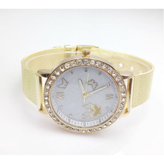 jam tangan fashion emas wanita gold butterfly diamond watch (1J1)  jwa030