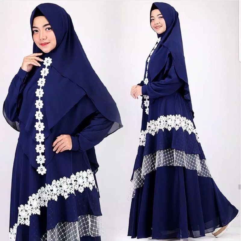Gamis muslimah syar'i set khimar
