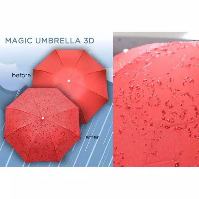 Payung 3D Warna Payung Lipat Magic Umbrella