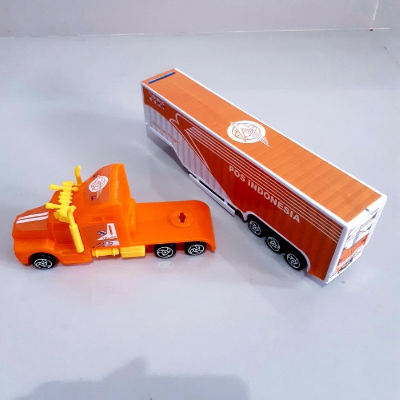 Mainan Truk Kontainer Ekspedisi Miniatur Mobil Mobilan Box Pos Indonesia Anak Laki Cowok