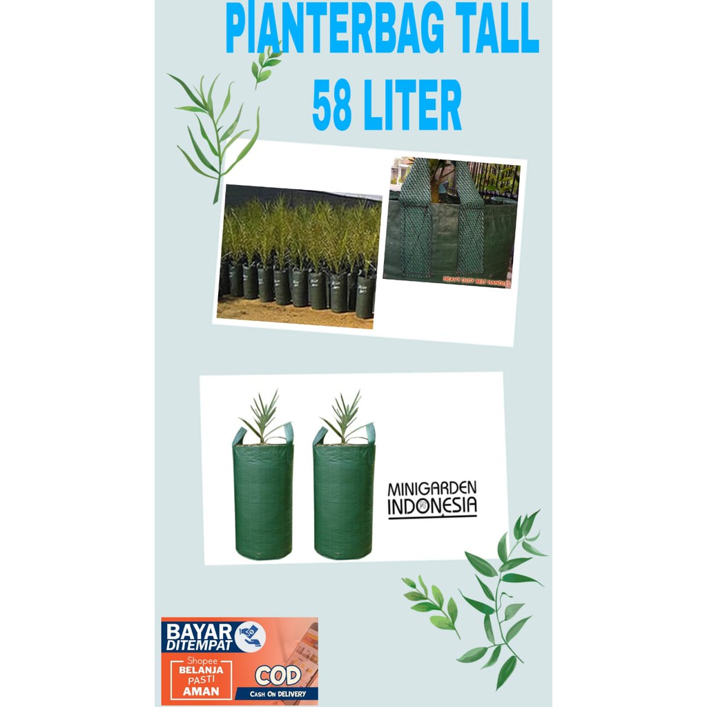 PLANTERBAG 58 LITER TALL EASY GROW kantong Pot polybag semai benih bibit Tanaman kurma sayur buah