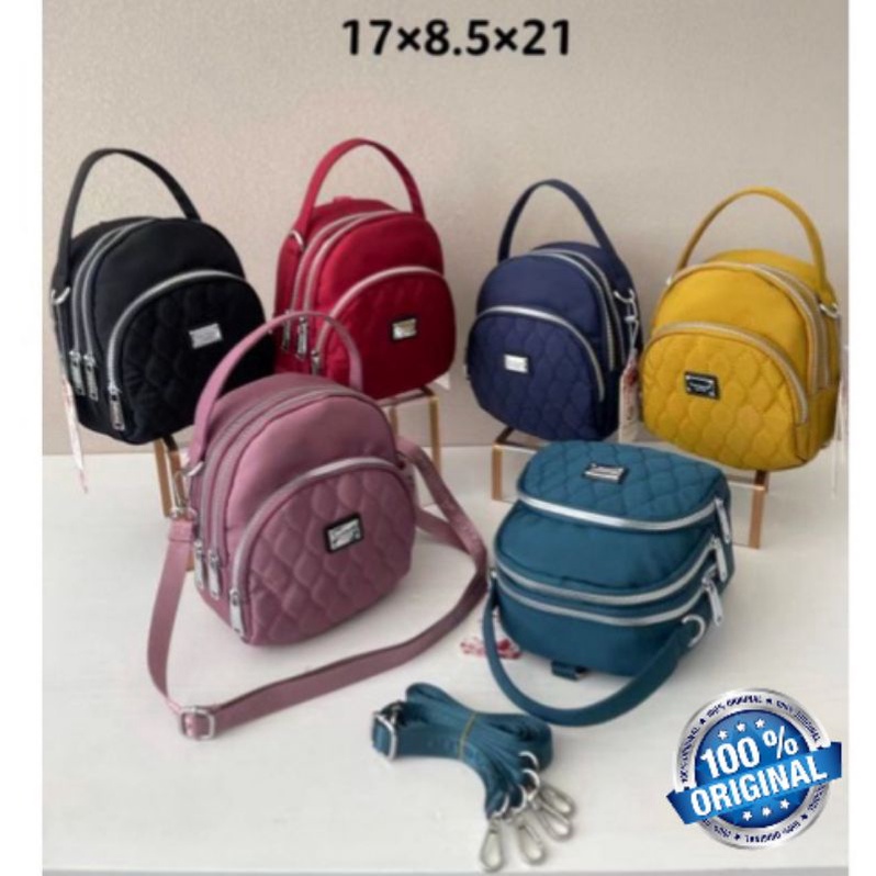 ORIGINAL Tas Ransel/Selempang/Jinjing Ernes Angeline Free Dustbag Import KOREA Tebal Anti Air Terbaru