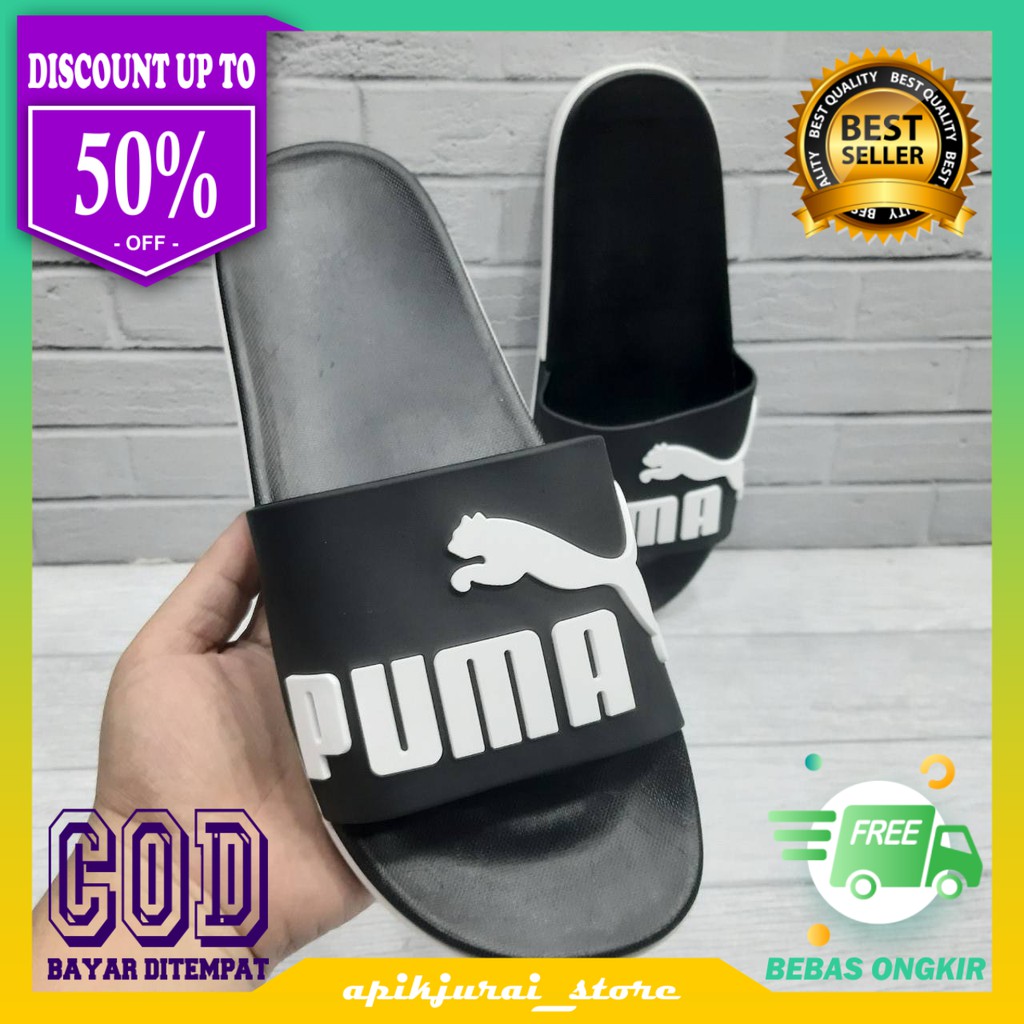 SENDAL PRIA SLIP ON PUMA HITAM PUTIH TERBARU TERMURAH