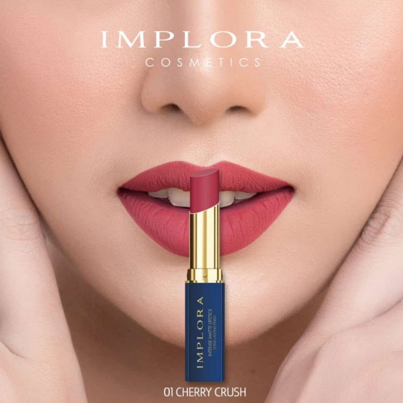 IMPLORA Lip Matte Intense Lip Stick Tersedia 6 warna terbaru - Cherry Crush/ Maple Mocha/ Sheer Plum/ Dirty Peach/ Berry Allure/ Tangerine Crush sudah berBPOM