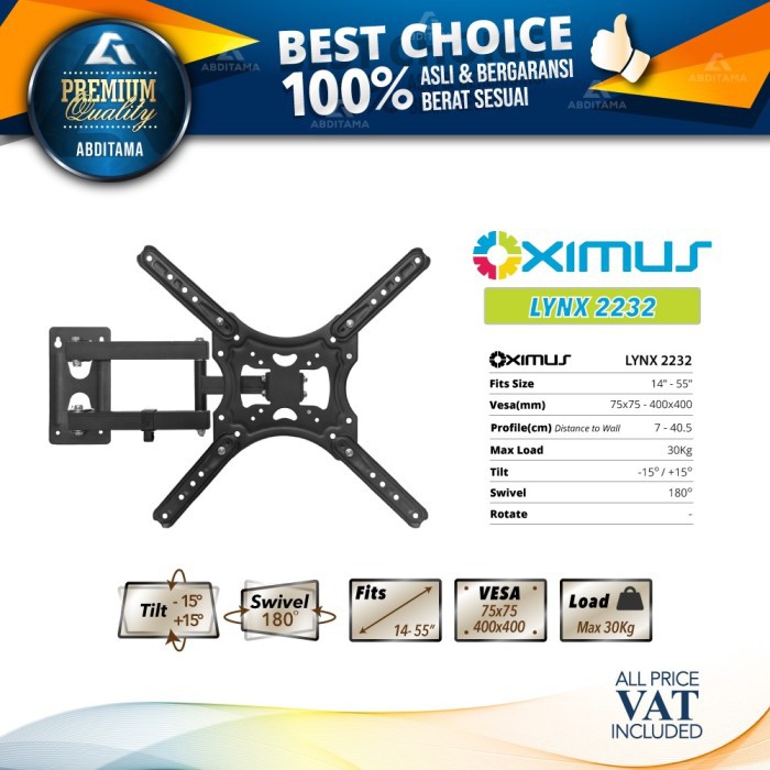 Bracket TV LED Monitor Oximus Lynx 2232 22&quot; - 55&quot;