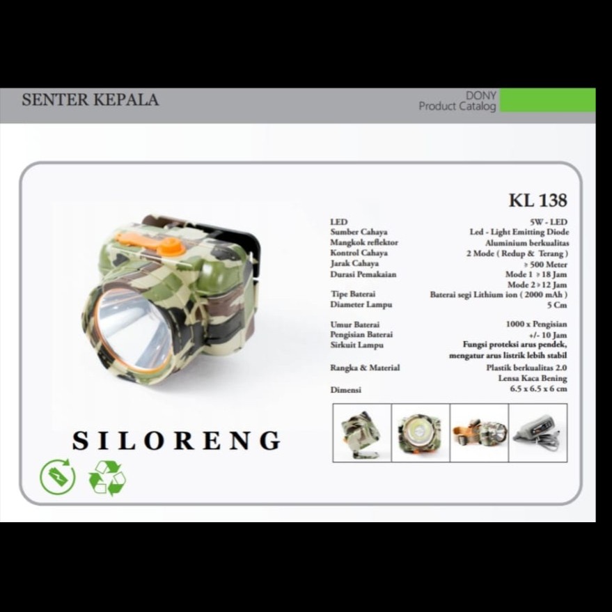 Senter kepala DONY cas KL-138