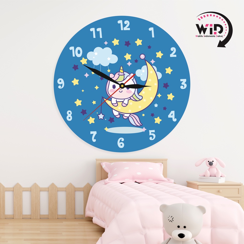 JAM DINDING KARAKTER - DEKORASI KAMAR UNICORN