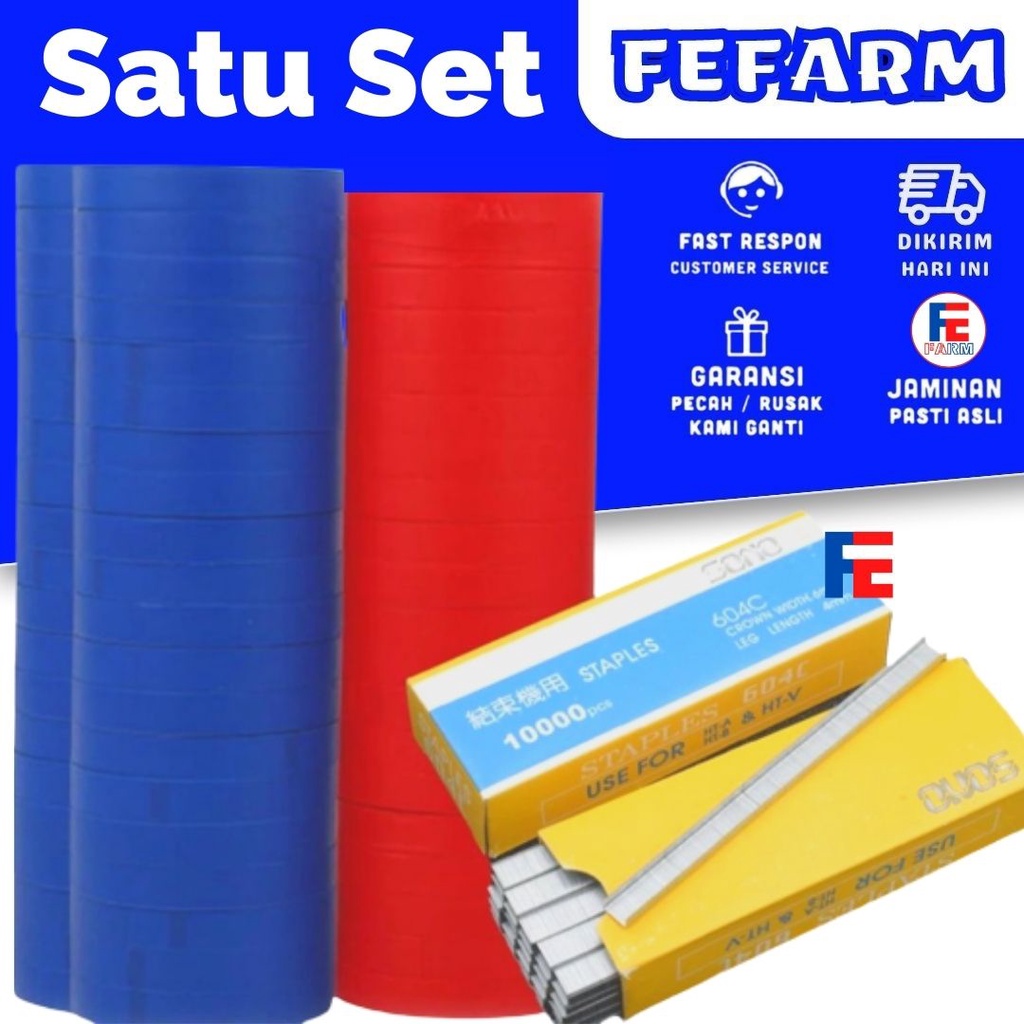 Pita Tapetool Paket 60 Roll + 1 Kotak Staples