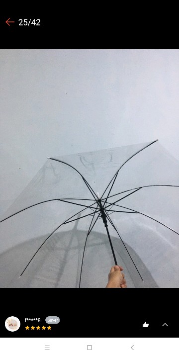 Transparan Payung 75cm Bening Transparant Pvc Korea Japan Style