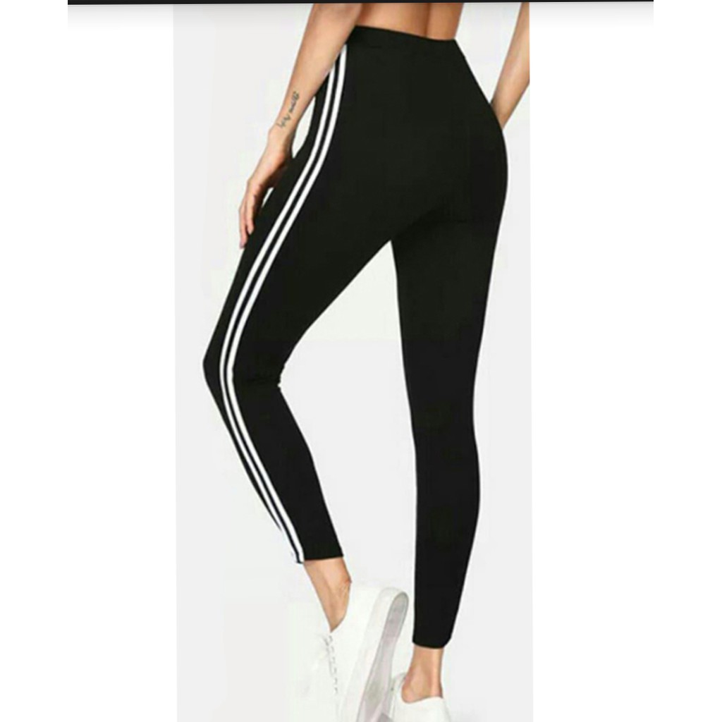 Legging List 2 Putih High Waist Import 991