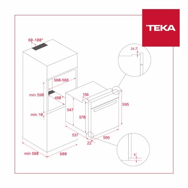 Oven Tanam Listrik/Built-in Oven Teka HLB 8416 Air Fryer Oven