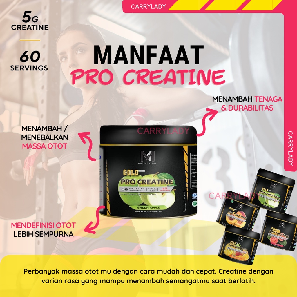 M1 Muscle First Pro Gold Creatine 300 gram 60 Serving Creatine Monohydrate BPOM HALAL ProCreatine MuscleFirst Fitness Kreatine MURAH MasterCre Prevo