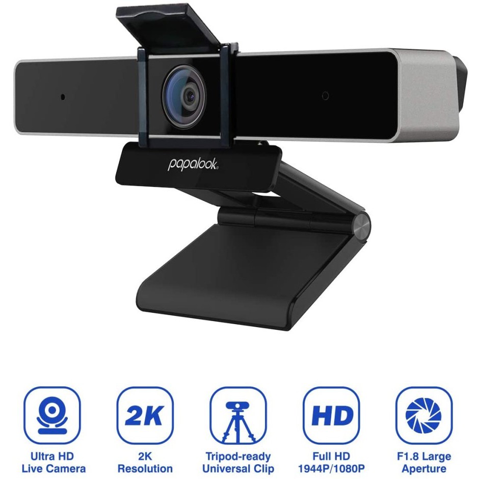 Webcam PAPALOOK 2K 30FPS Ultra Hd tripod PA920