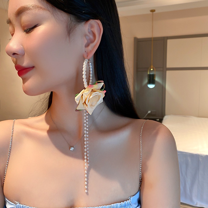 Anting Tusuk Silver 925 Desain Bunga Hias Mutiara Gaya Eropa Amerika Untuk Wanita