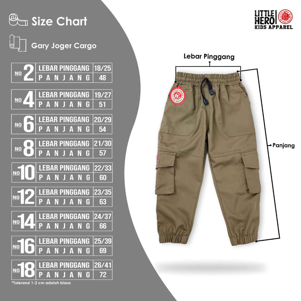 Jogger Cargo Anak Laki-laki usia 2-10 tahun / Celana Chino PDL Panjang Anak Cowok