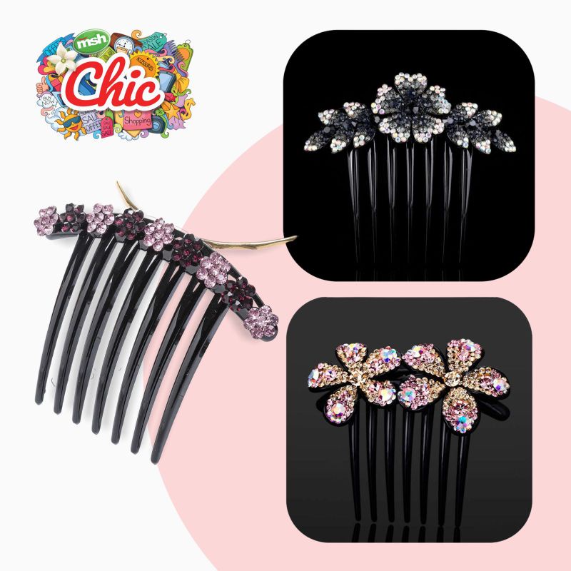 Sisir Pin Jepit Rambut Bunga Kristal