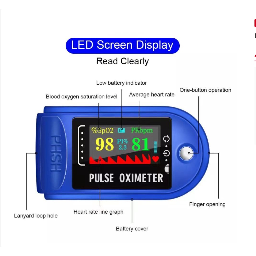 Fingertip Pulse Oximeter Oxymeter A2/ M190  Pengukur Kadar Oksigen Oksimeter Dalam Darah/jantung