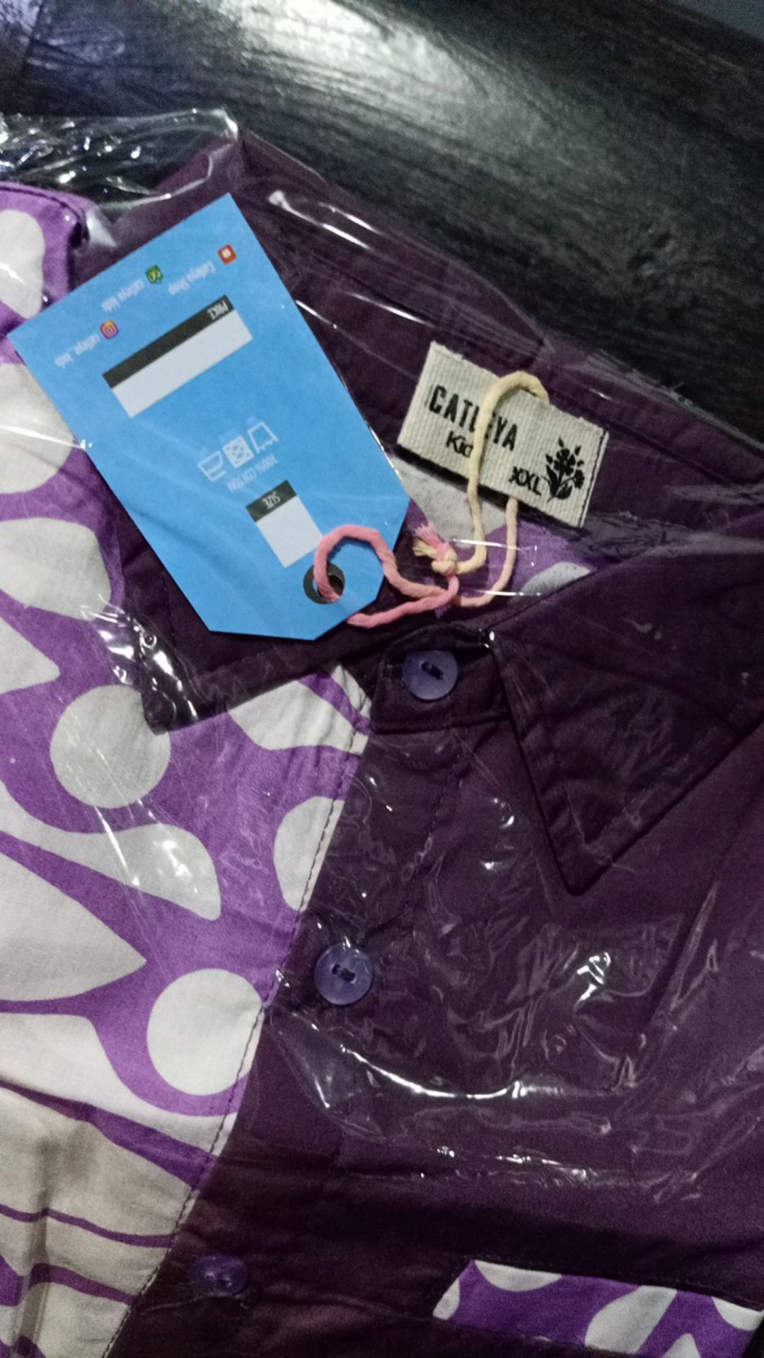 Baju Kemeja Batik Anak Cowok Lengan Pendek Ungu