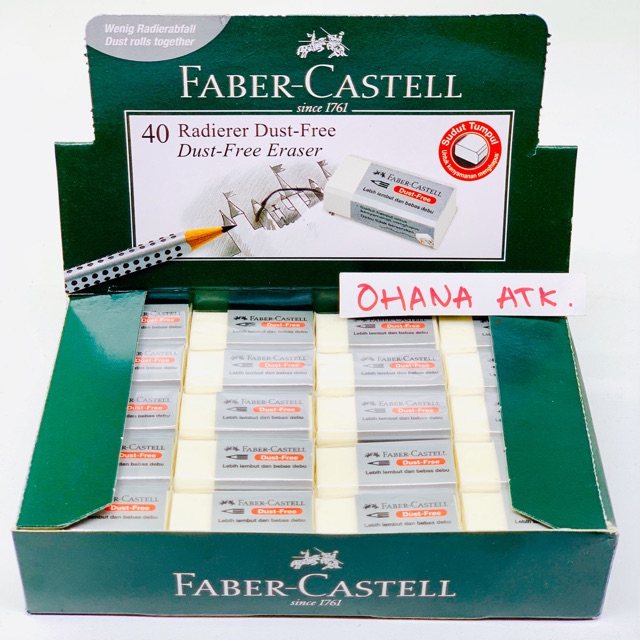 

(1biji) Penghapus Faber Castle Kecil Putih B40 Dust Free Eraser