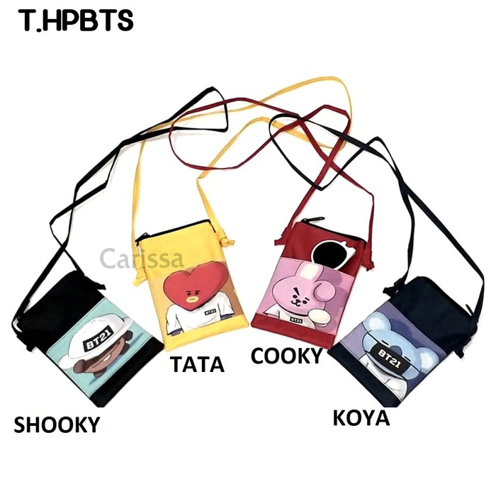 Monellina T.HPBTS Tas Selempang HP BTS BT21 Murah Wanita Kekinian - Cooky