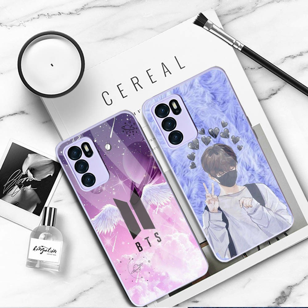 (SW) Softcase Kaca Ungu/Lilack Oppo A16 Oppo A54 Oppo A15 Oppo A5s Reno 5 Reno 5F Reno 6 (4G) | soft