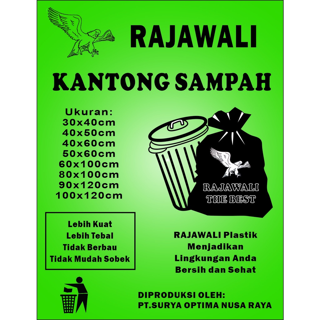 Kantong Plastik Sampah 100x120cm 10pcs Plastik Packing Online Kresek Grabage bag trach bag Kualitas Export Grosir