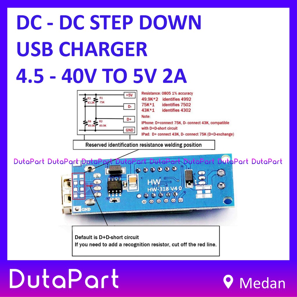 DC-DC Step Down USB Charger 4.5-40V To 5V 2A Power Module DC Voltmeter