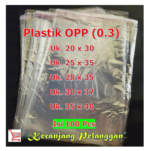 

Plastik opp lem/plastik baju/plastik sandal ketebalan 0.3 mic ISI 100 Lembar