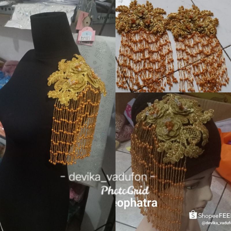 Renda juntai 3D *motif bunga mutiara* aksesoris juntai