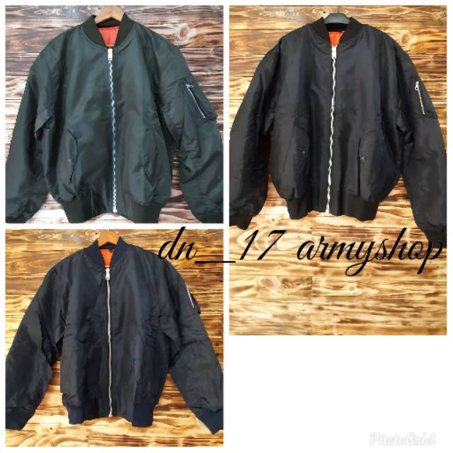 Jaket bomber/pilot polos biru navy,hitam,hijau army