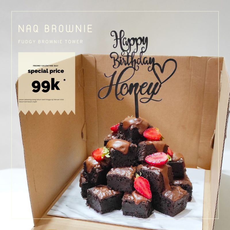 fudgy brownie tower celebrate cake