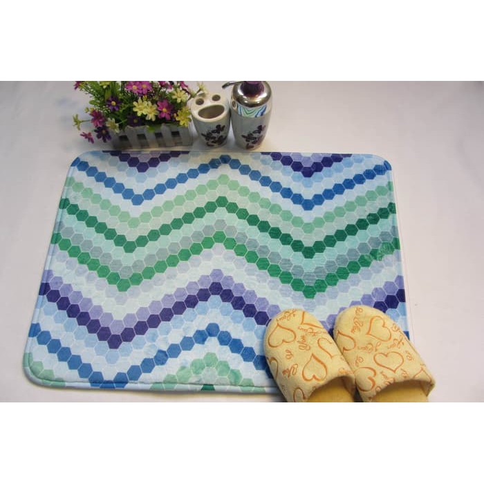 Sale Beli 1 Gratis 1 Toala Keset Ruangan Motif Zig-Zag - Bluegreen Murah Murah