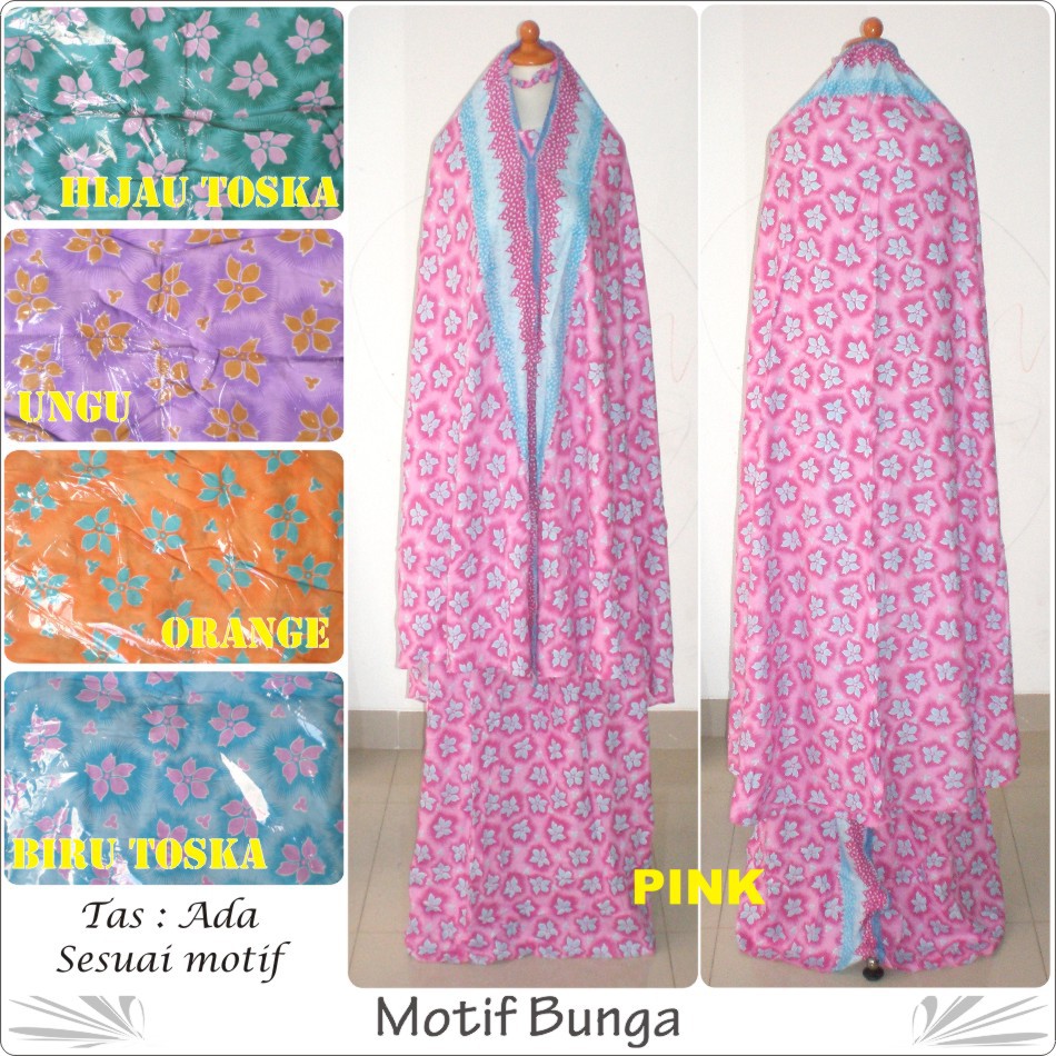 Mukena bali dewasa katun rayon motif bunga dasar warna Mukena bali dewasa katun rayon motif bunga dasar warna