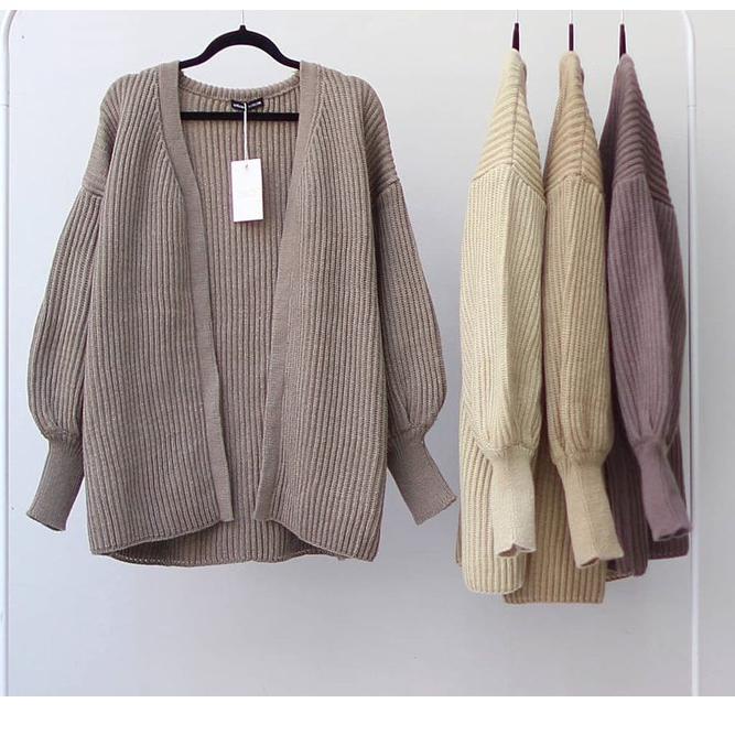 [W-IPQ ♥☞] Suiter Suwiter Rajut Wanita Baju Rajut Korea Jaket Rajut Wanita Kardigan Rajut Jumbo Ibu 