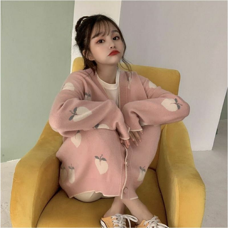 IMPORT WOMAN AUTUMN SPRING CARDIGAN PEACHY KARDIGAN WANITA IMPOR JAKET OUTER MUSIM DINGIN