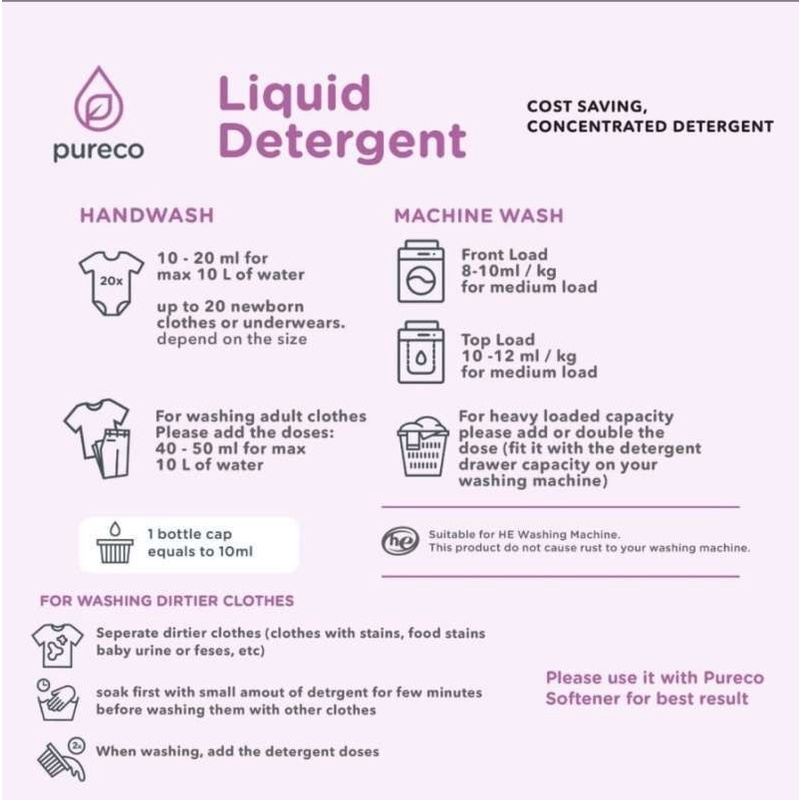 PURECO LIQUID DETERGENT [ LAVENDER ] 500ML