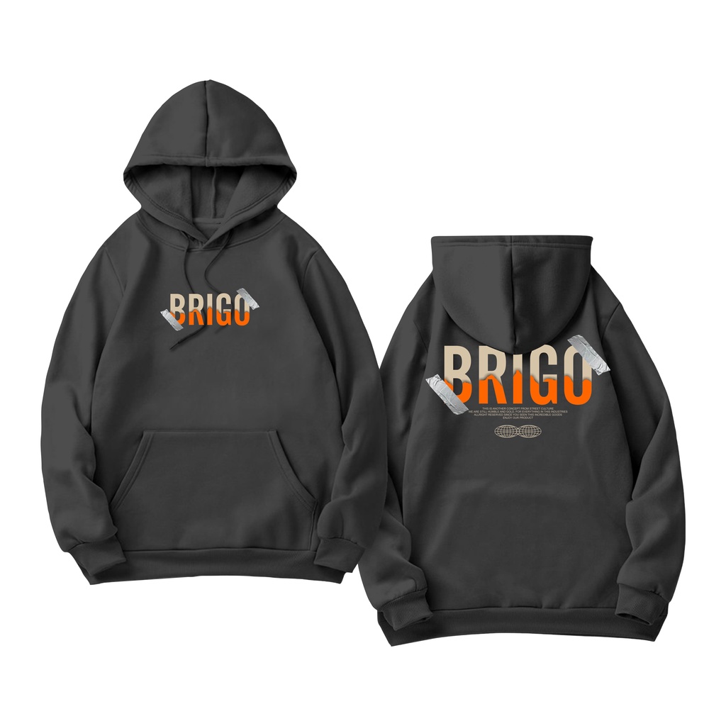 Sweater Hoodie BRIGO Sablon DTF Fleece Cotton || BRIGO Jumper Hoodie Scotch tape Art M-XXL (Pria &amp; Wanita) Free stiker&amp;Gantungan Kunci