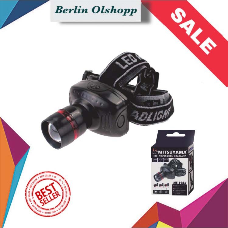 Senter Kepala / Headlamp High Power Zoom Mitsuyama MS-1921