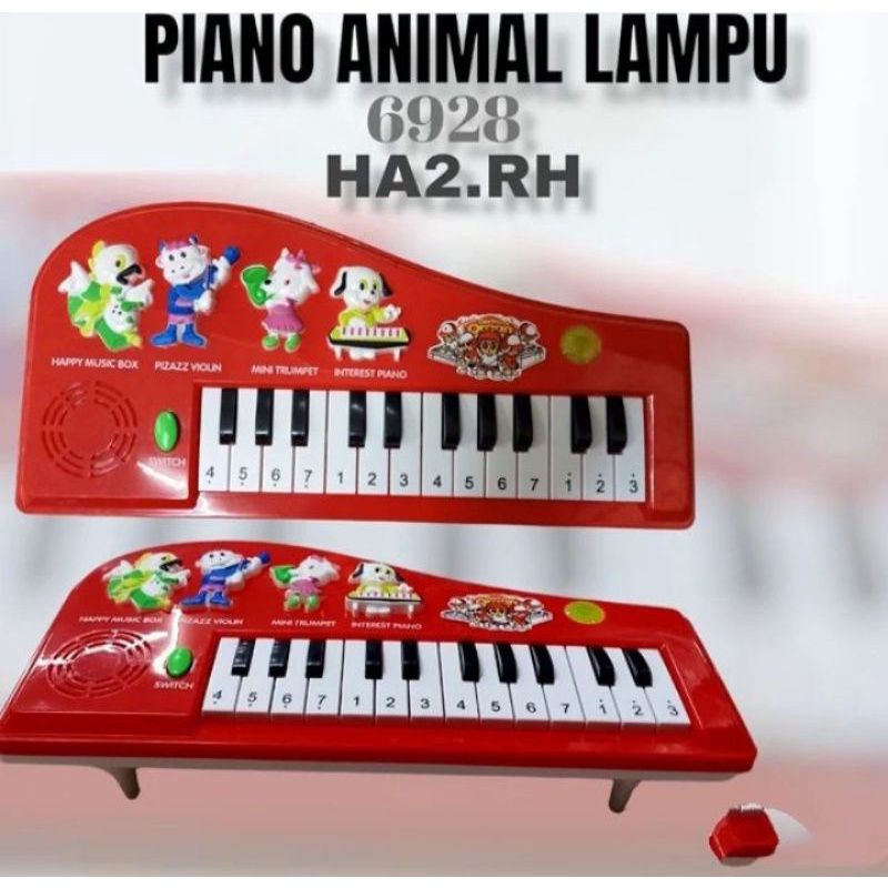 6928 - Mainan Piano Animal Ada Lampu