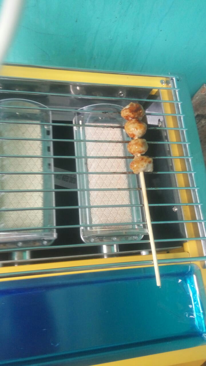 Kompor Panggang Sosis Seafood Omicko 2 Tungku + Kaca Pengaman/kompor Grill Pemanggang Sosis Bbq Sate