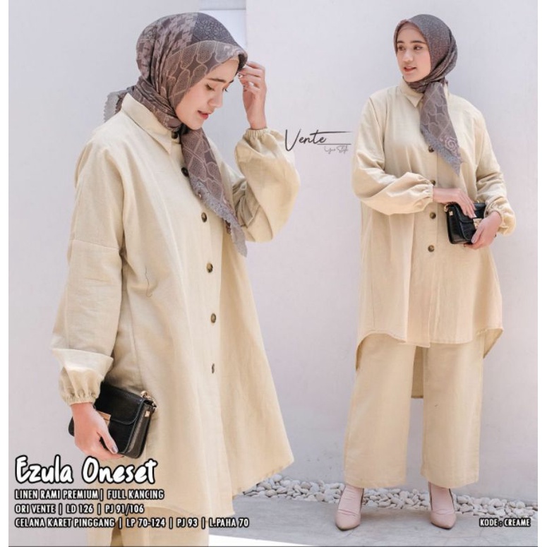 (READY SIAP KIRIM) EZULA ONE SET ORI VENTE/ ONE SET JUMBO/ SETELAN CELANA WANITA MUSLIMAH/ SETELAN W