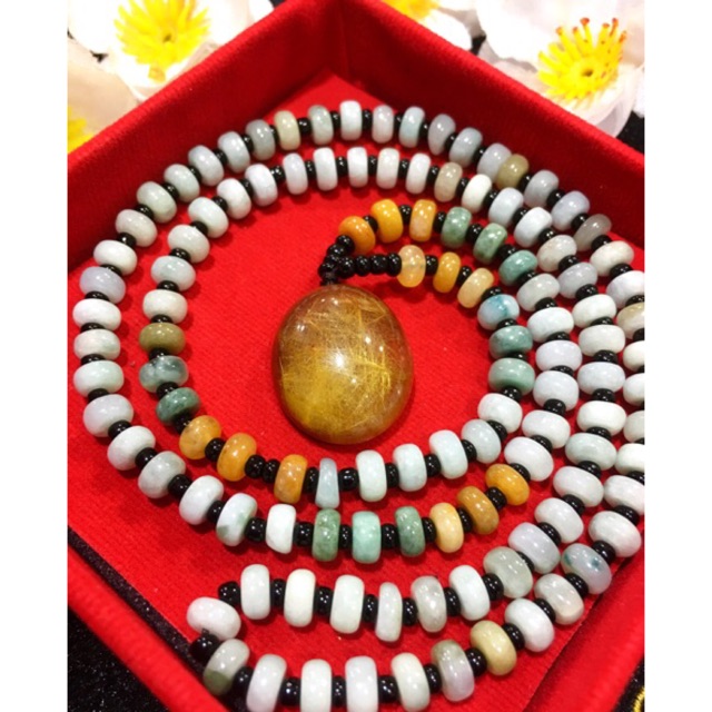 Kalung giok asli +mainan rambut sedana asli,jamin 100% asli giok Asli rambut sedanaA8066