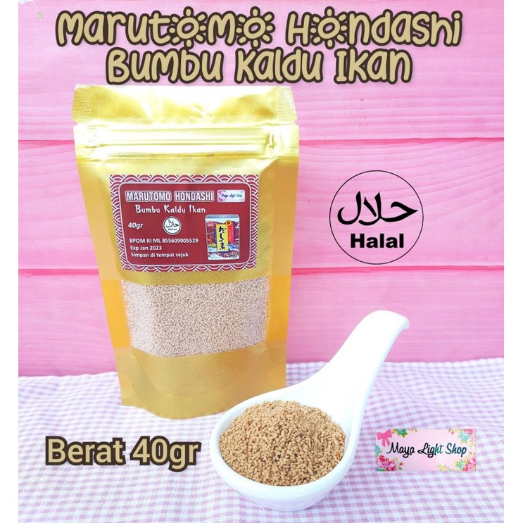 Marutomo hondashi 40gr dashi kaldu ikan halal bonito flakes katsuobushi bumbu sup rumput laut miso soup penyedap rasa ikan