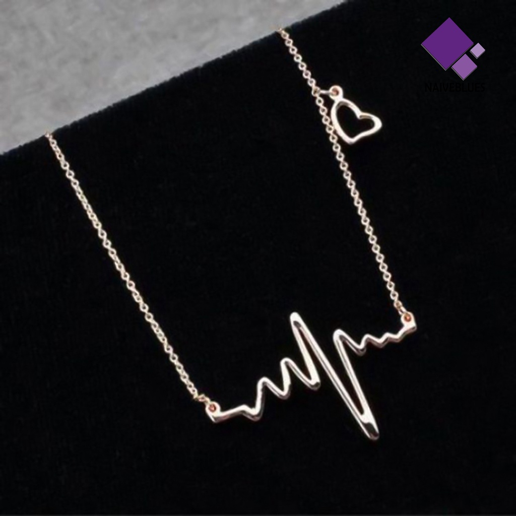 Kalung Rantai Klavikula Dengan Liontin Bentuk ECG Bahan Alloy Untuk Klub