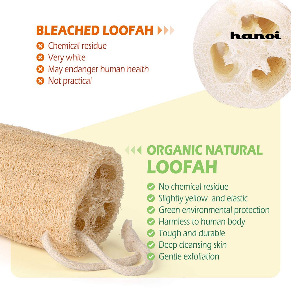 HQTM_6Pcs Natural Loofah Exfoliating Cleaning Bath Shower Sponges Body Scrubbers