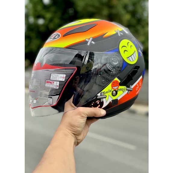 Helm Half Face Double Visor Shell Rover Sni