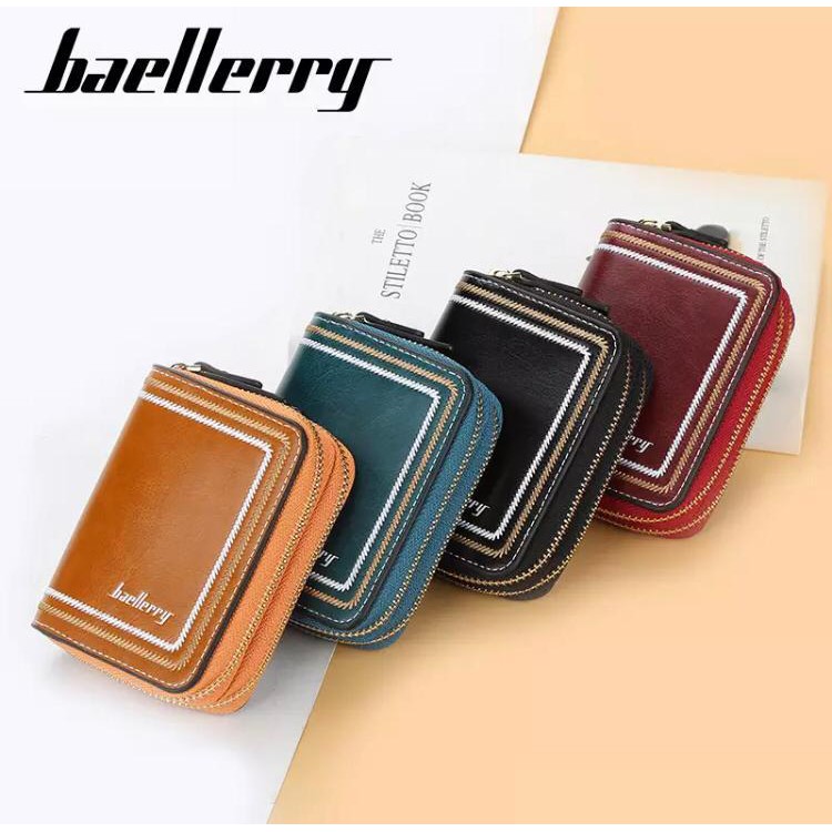 Baellerry Dompet Gantungan Kunci Mobil + Dompet Kartu Card Holder Kulit BLY27