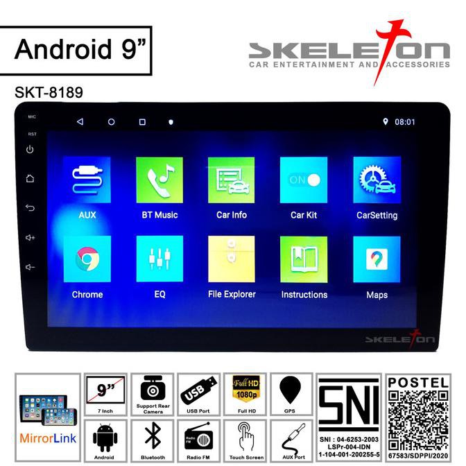 2 din Head Unit Android 9 inch Skeleton 8189 Double Din Bluetooth GPS