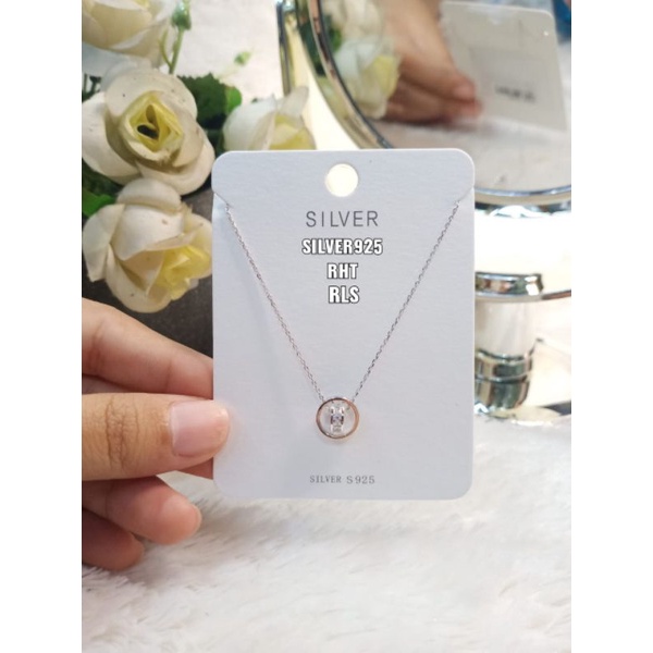 Kalung perak silver 925 ,awet, tidak berkarat, tidak luntur,Gratis box dan ada kode 925