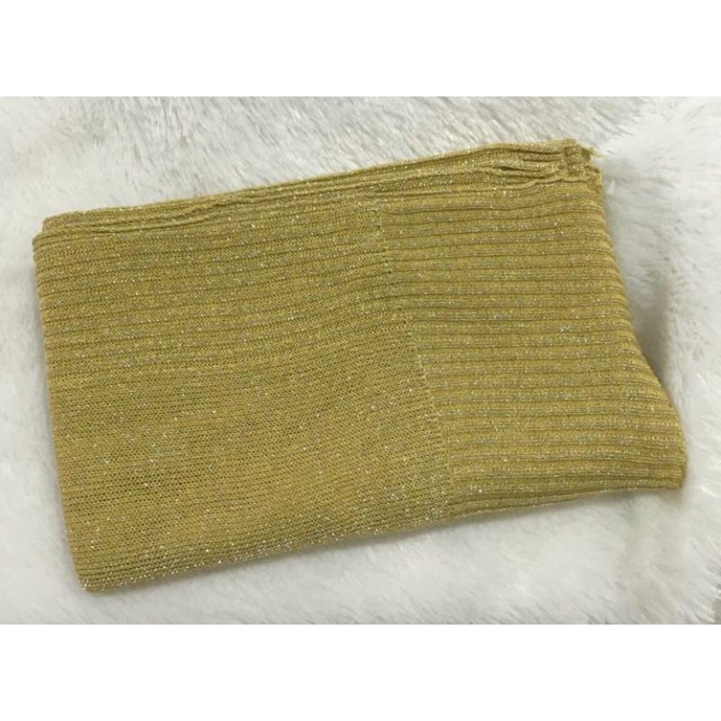 pasmina gliter rajut premium | kerudung pashmina pengantin-Cream sedang
